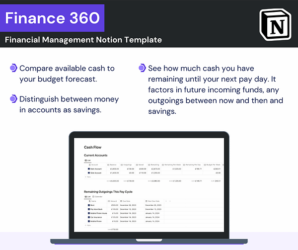 finance-360-money-manager-5 Finance 360 Ultimate Finance Manager screenshot with bullet points of features